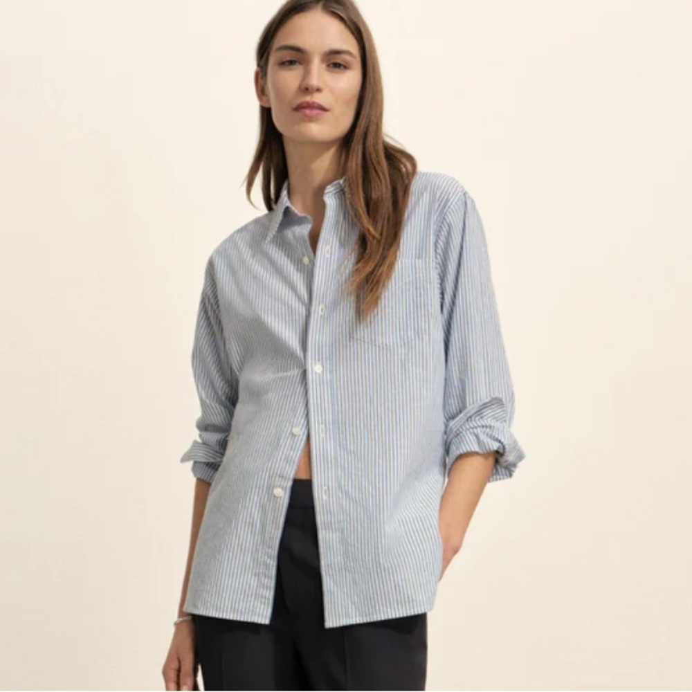 Buck Mason Blue Striped Button Down Shirt